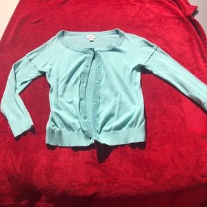 Women's Aqua Cardigan Sweater